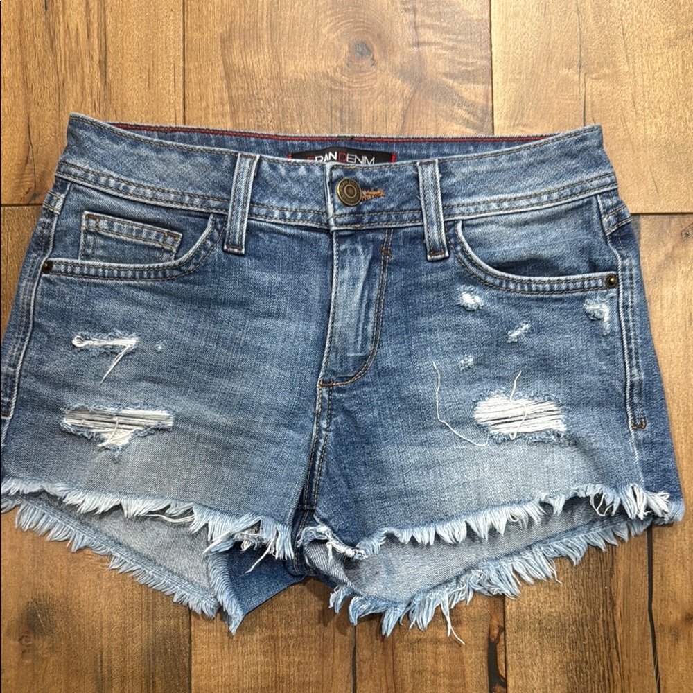 Fran Denim Distressed Jean Shorts